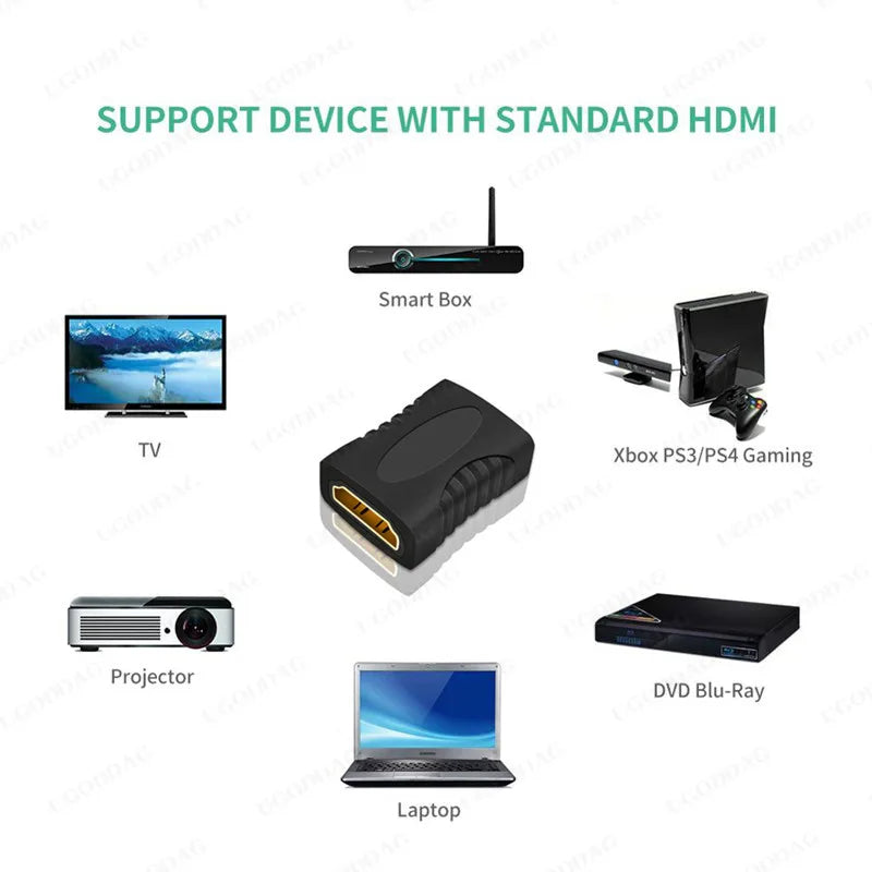 Adaptateur d'extension compatible HDMI femelle vers femelle