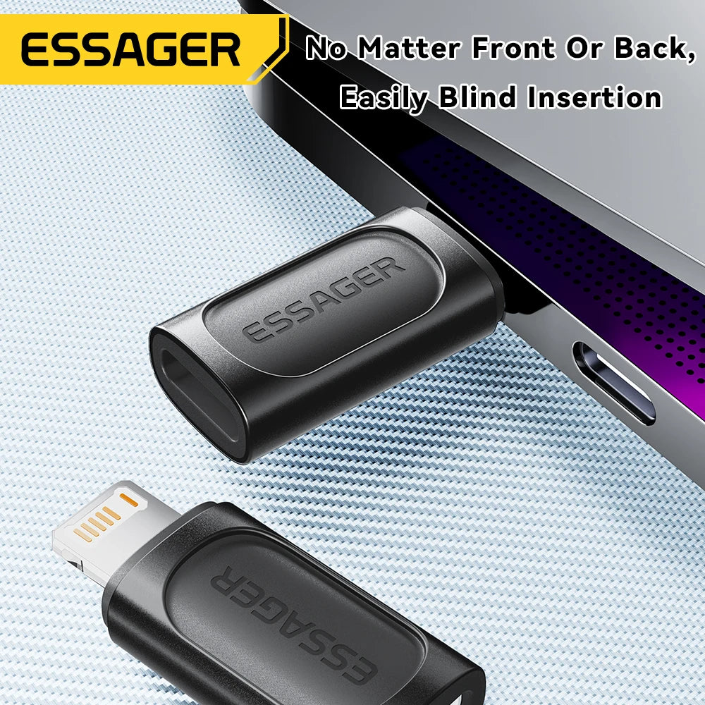 محول Essager OTG: Lightning إلى USB Type C، شحن سريع 20 واط