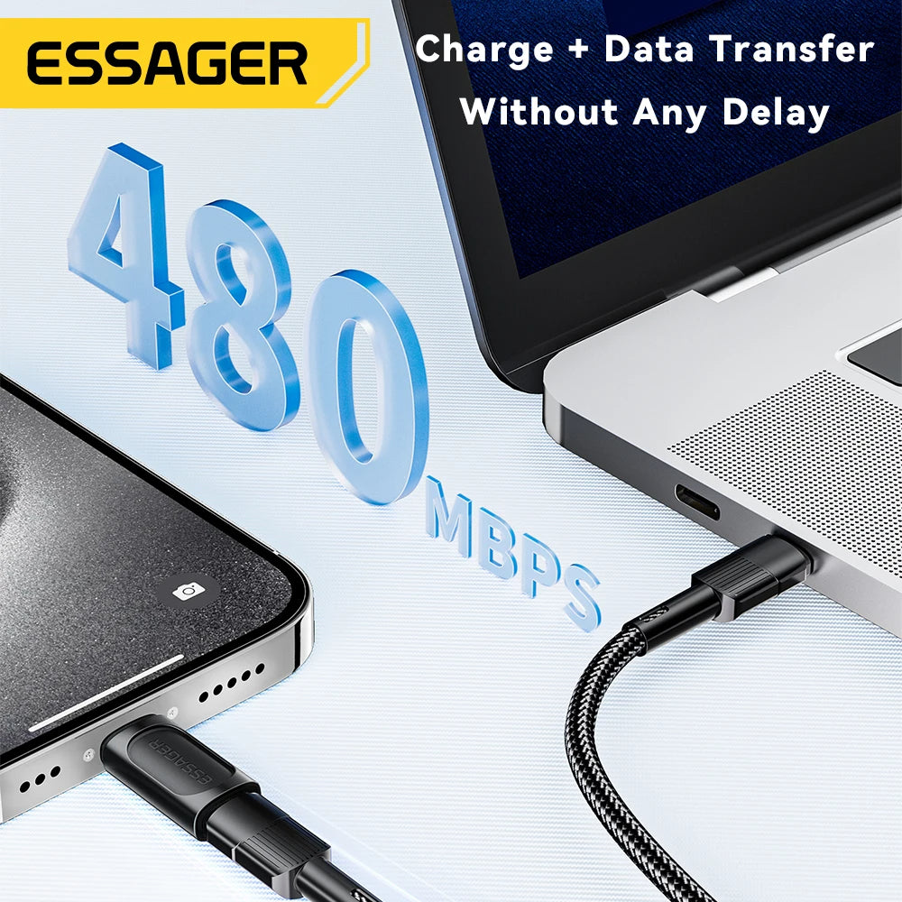 Adaptateur Essager OTG : Lightning vers USB Type C, Charge Rapide 20W