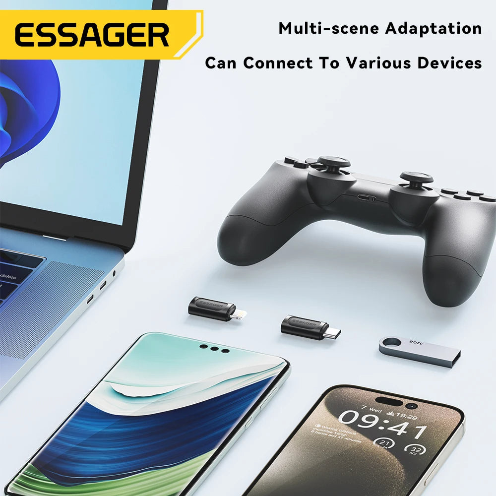 Adaptateur Essager OTG : Lightning vers USB Type C, Charge Rapide 20W