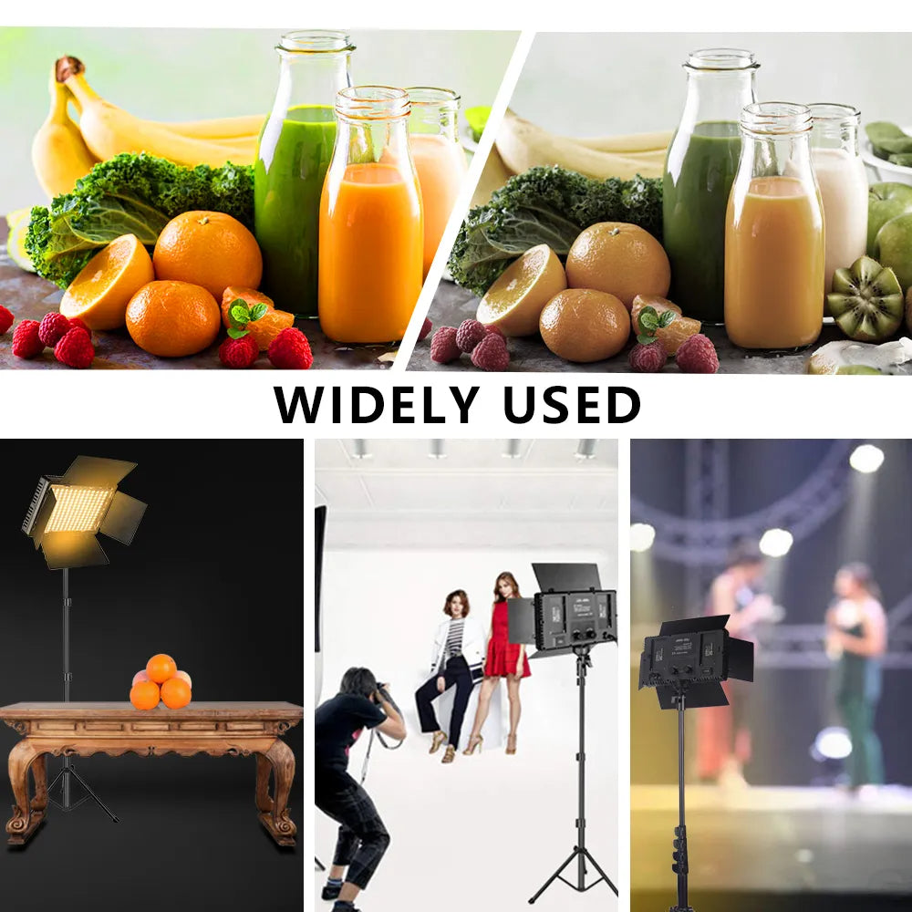 Projecteur Studio Vidéo LED U800+ avec Trépied – Éclairage Bi-Color 2500K-8500K Réglable
