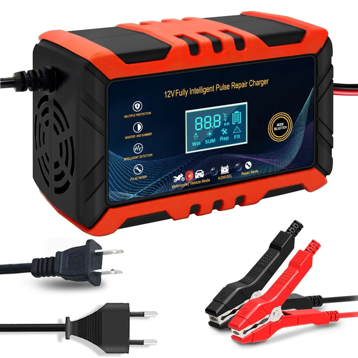 Chargeur de batterie de voiture avec écran LCD