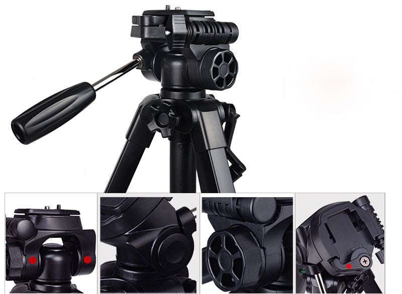 YUNTENG – trépied Pro VCT-668 avec tête d'amortissement, caméra panoramique