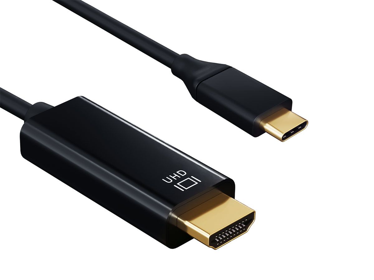 Câble USB 3.1 Type C vers HDMI 4K - 1m (Mâle à Mâle) Noir
