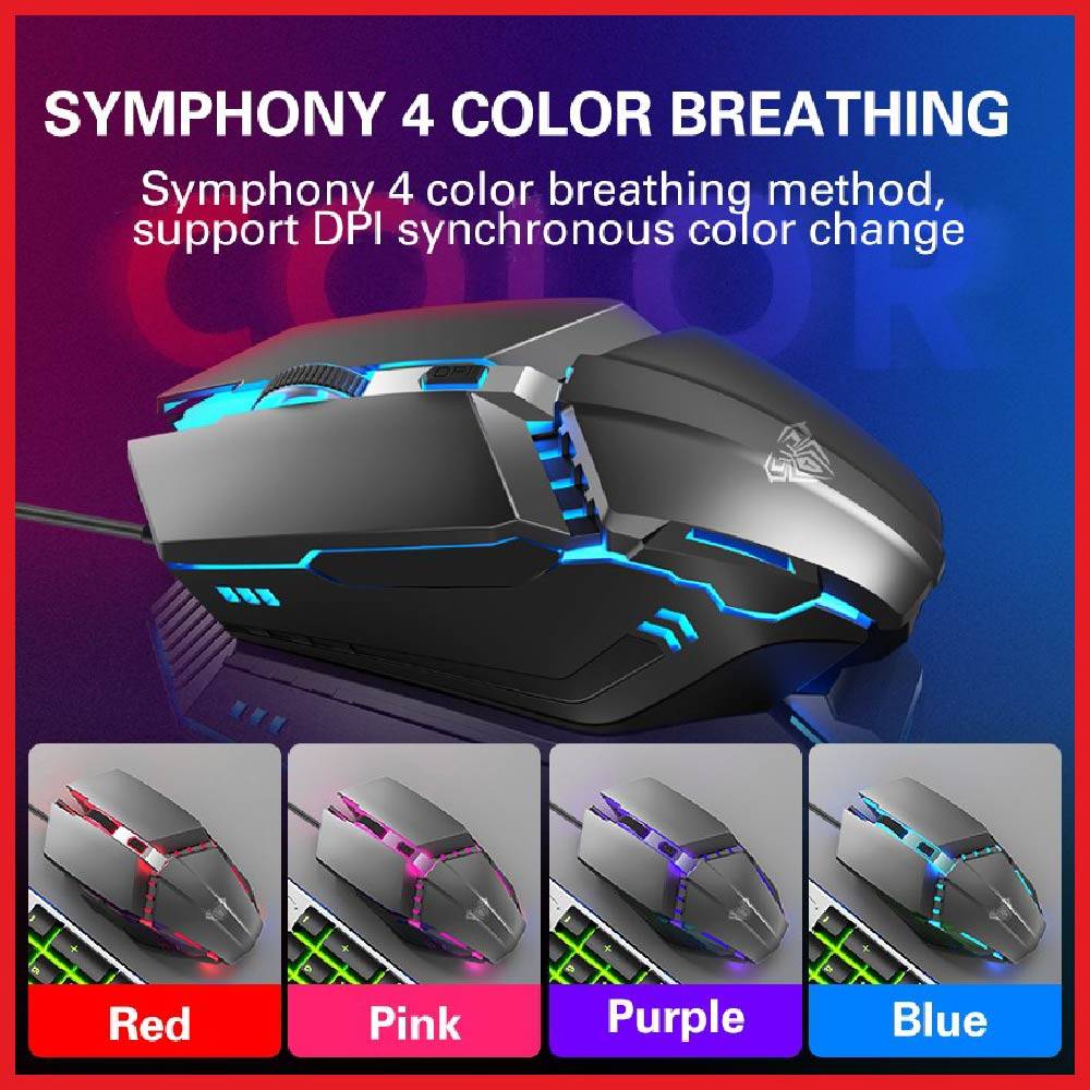 AULA T200 – Combo Clavier et Souris Gaming avec Rétroéclairage Coloré et Molette Multifonction