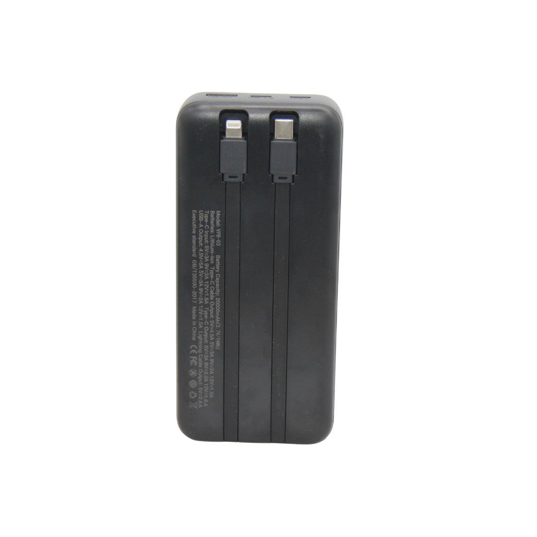 Power Bank 20000mAh Vemins VPB-03 - Charge Rapide 22.5W avec Écran LED