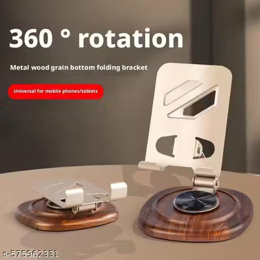 Support Téléphone Métal Réglable avec Base Bois – L-398