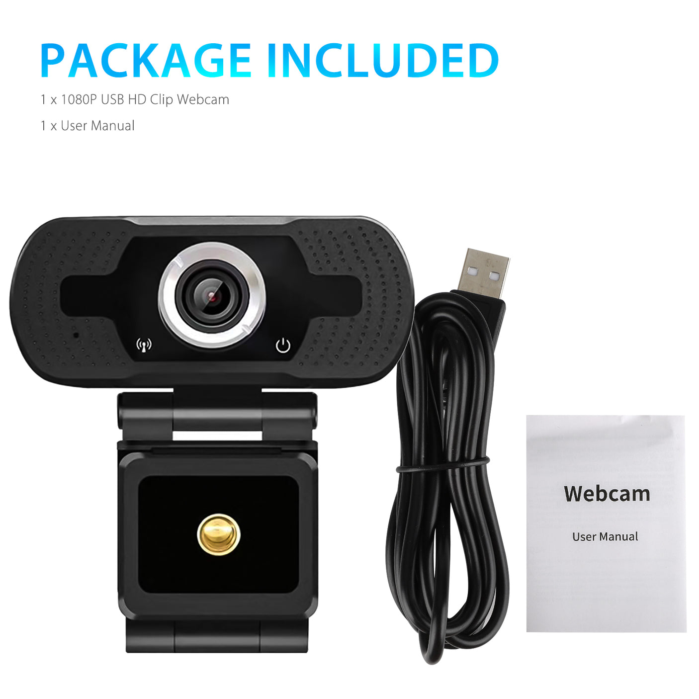 Webcam 1080P avec microphone avec USB grand angle de 110 degrés