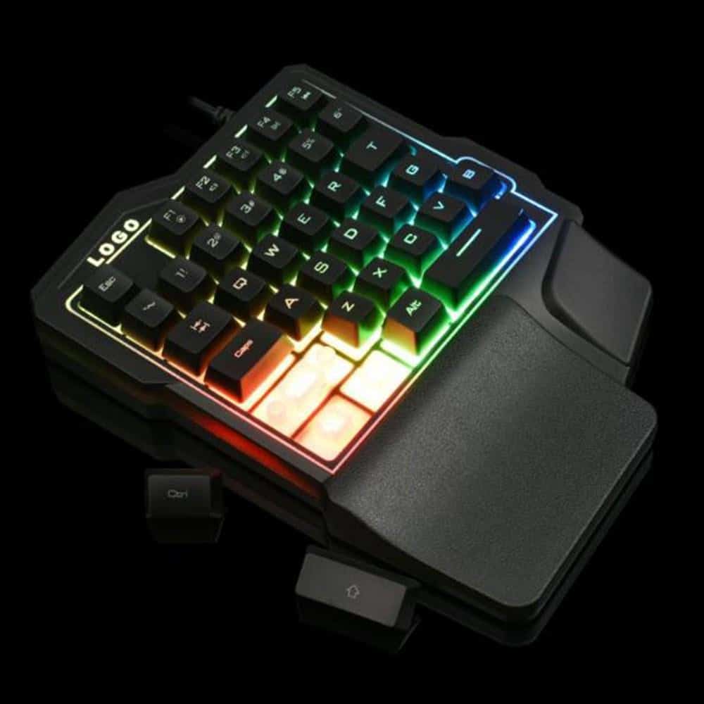 Clavier Gaming K7 Trône Filaire USB Rétroéclairé Portable Dédié Manger Poulet Noir Sensation Mécanique Universel 35 Touches Simple Artefact principal comme le montre l'image