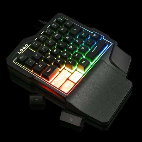 Clavier Gaming K7 Trône Filaire USB Rétroéclairé Portable Dédié Manger Poulet Noir Sensation Mécanique Universel 35 Touches Simple Artefact principal comme le montre l'image