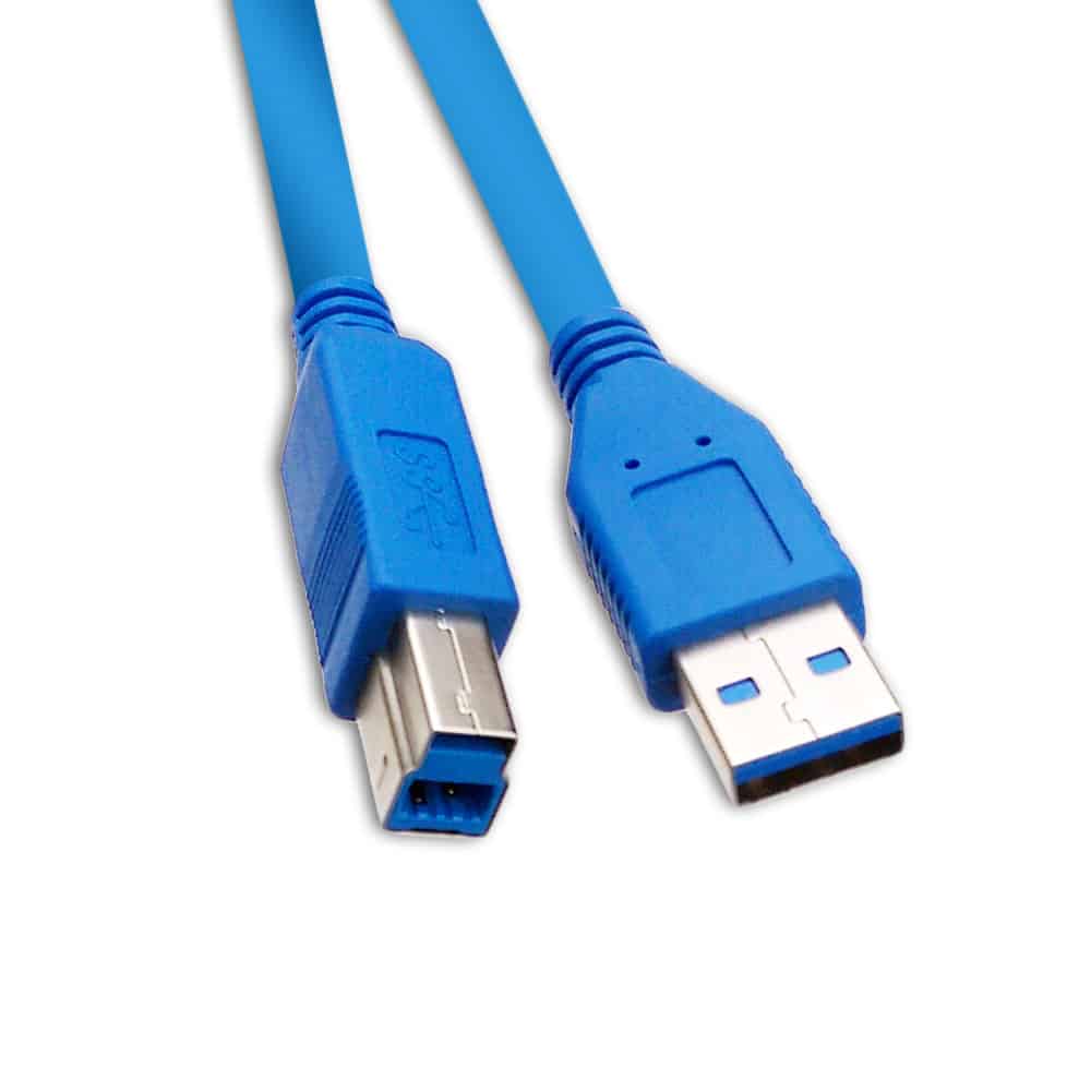 Câble d'imprimante USB, v3.0, bleu, type A vers B mâle, 1.5M
