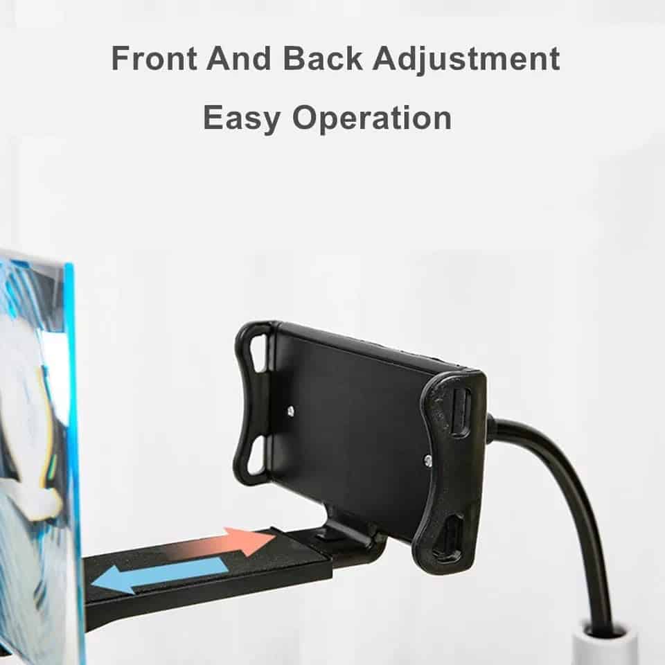 12 pouces téléphone portable amplificateur d'écran paresseux pince loupe bureau lit Projection vidéo support