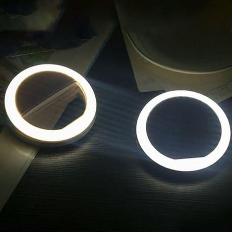 Clip à piles Selfie Ring Light pour appareil photo de téléphone Photographie vidéo Rose/Blue