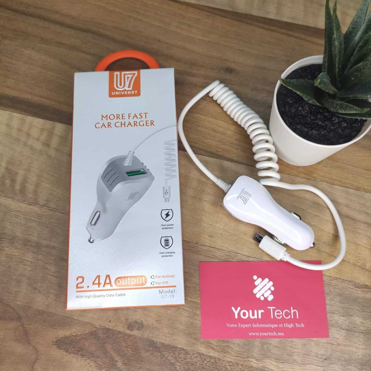 chargeur rapide avec micro câble et port usb chargeur rapide 2.4A pour android et IOS