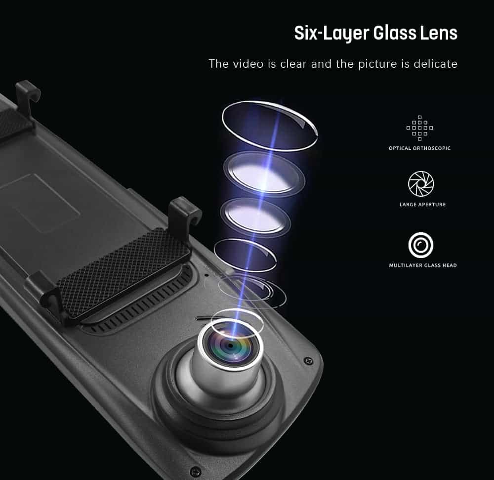 3 caméra Auto rétroviseur enregistreur vidéo 5 pouces Full HD 1080P écran tactile vision nocturne double lentille Dash Cam registraire Camcord