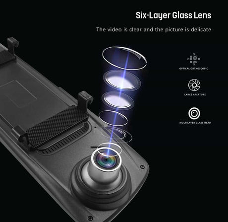 3 caméra Auto rétroviseur enregistreur vidéo 5 pouces Full HD 1080P écran tactile vision nocturne double lentille Dash Cam registraire Camcord