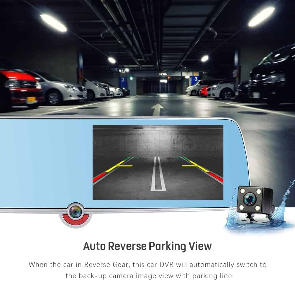 3 caméra Auto rétroviseur enregistreur vidéo 5 pouces Full HD 1080P écran tactile vision nocturne double lentille Dash Cam registraire Camcord