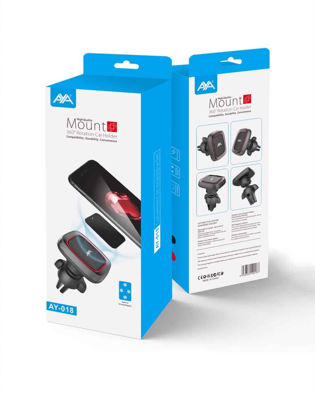 Aya Support de téléphone pour voiture Magnétique ventilation Montage Mobile 360