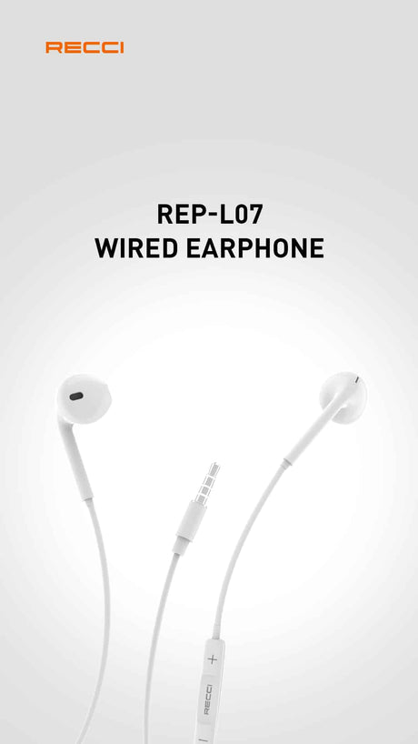 Recci - Écouteur - Écouteur filaire - REP-L07 - Blanc