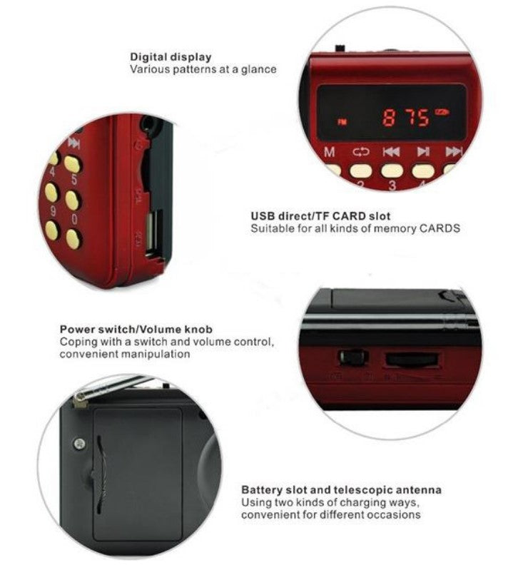 JOC Radio Rechargeable MP3 Player FM Radio H011UR