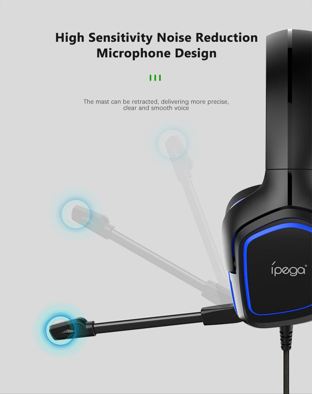 iPEGA PG - Casque Gaming R006B Platinum - Bleu / Vert