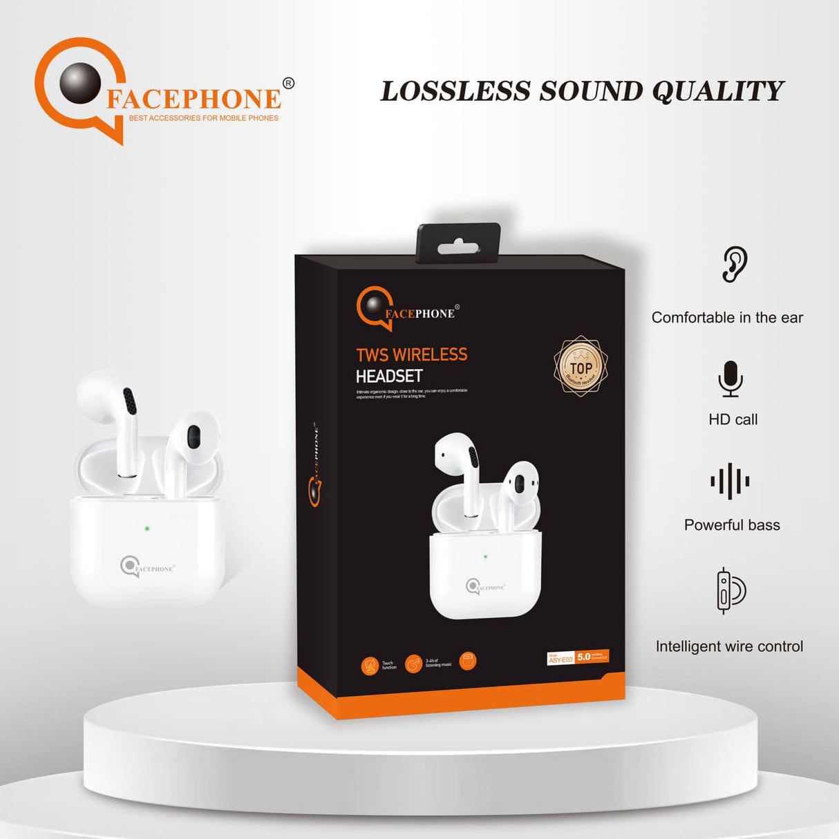 ECOUTEUR SANS FIL TWS HAUT Appel HD ASY-E03