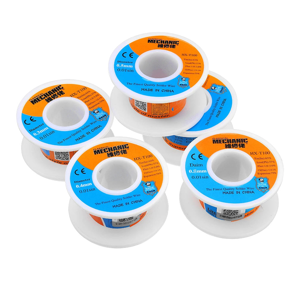 ميكانيكي  0.8 مم 55 جرام سلك لحام منخفض نقطة الانصهار 63Sn 37Pb