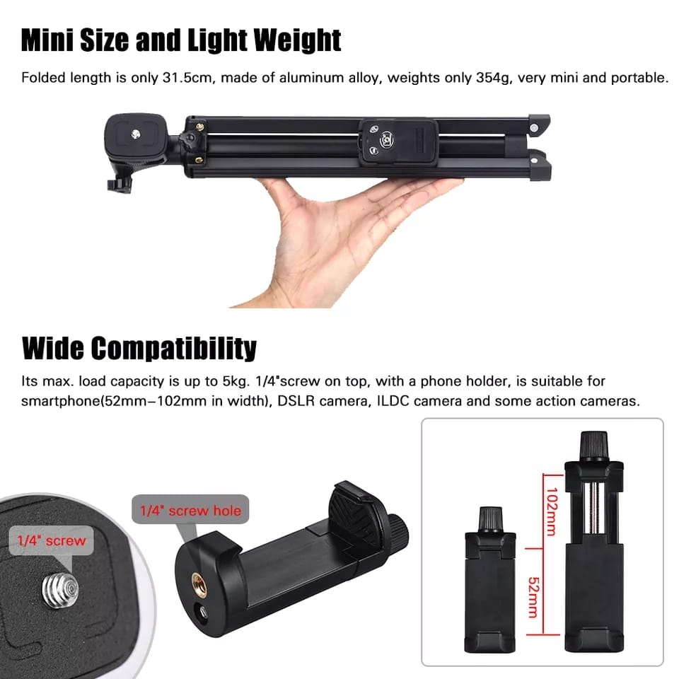 حامل ثلاثي القوائم للهاتف يونتينغ vct-1688 مع جهاز تحكم عن بعد