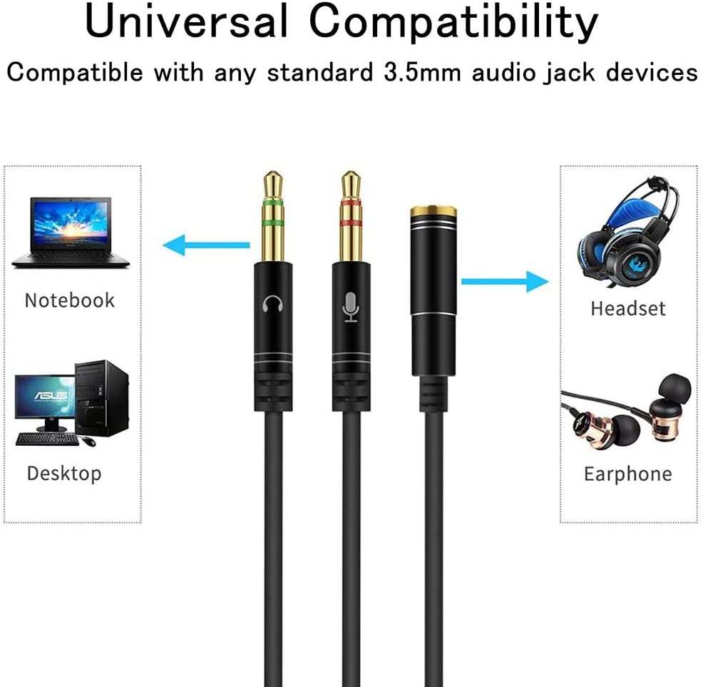 Adaptateur Jack, 3.5mm Femelle vers 2 Double Male Jack