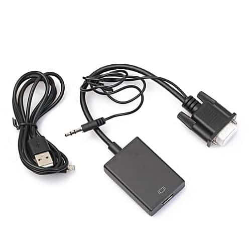 HD 1080P VGA vers sortie HDMI TV AV HDTV convertisseur de câble vidéo adaptateur plug and play avec entrée audio
