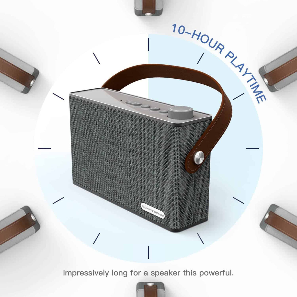 Monstercube MC52 Bluetooth Enceinte/Haut-Parleur Bluetooth sans Fil Enceinte stéréo avec Microphone pour Les téléphones et Les Autres appareils équipés Bluetooth