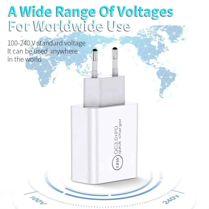 18W PD Type-c Chargeur Rapide pour Apple iPhone 11 Pro 12 XS Puissance Max Téléphone Portable chargeur rapide PD Adaptateur Avec Câble