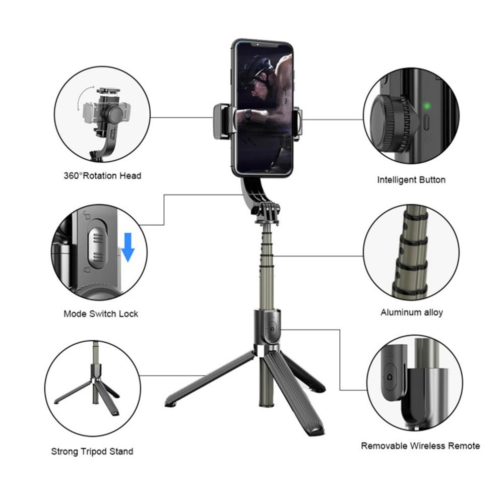 STICK SELFIE AVEC STABILISATEUR GIMBAL ET SUPPORT DE TRÉPIED L08