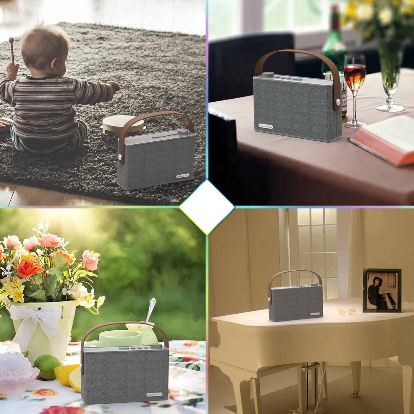 Monstercube MC52 Bluetooth Enceinte/Haut-Parleur Bluetooth sans Fil Enceinte stéréo avec Microphone pour Les téléphones et Les Autres appareils équipés Bluetooth