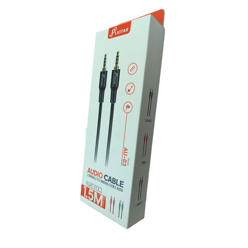 Cable Aux 4 pole 3.5 mm male-male 150cm plustar Grey