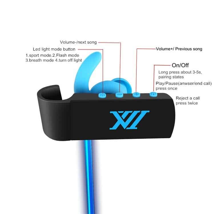 GEEKERIES V16 Glowing LED Lumière Sport Bluetooth V4.1 Casque Bests Son Sans Fil Nuit Coureur Sport Headests Écouteurs Avec Micro