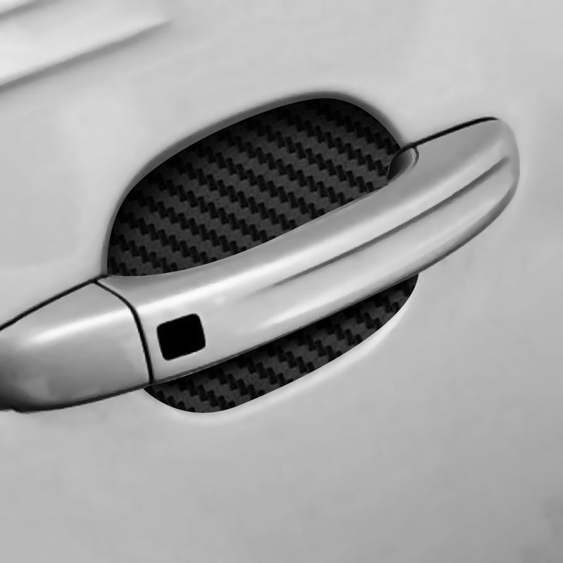 4 pièces autocollant de porte en fibre de carbone résistant aux rayures