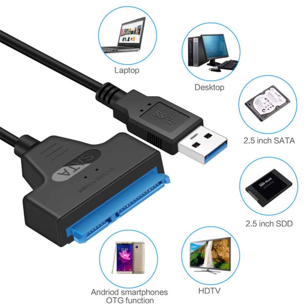 Usb 3.0 Sata adaptateur câble Support 2.5 pouces Ssd Hdd disque dur
