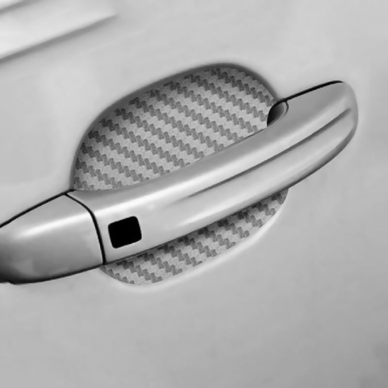 4 pièces autocollant de porte en fibre de carbone résistant aux rayures