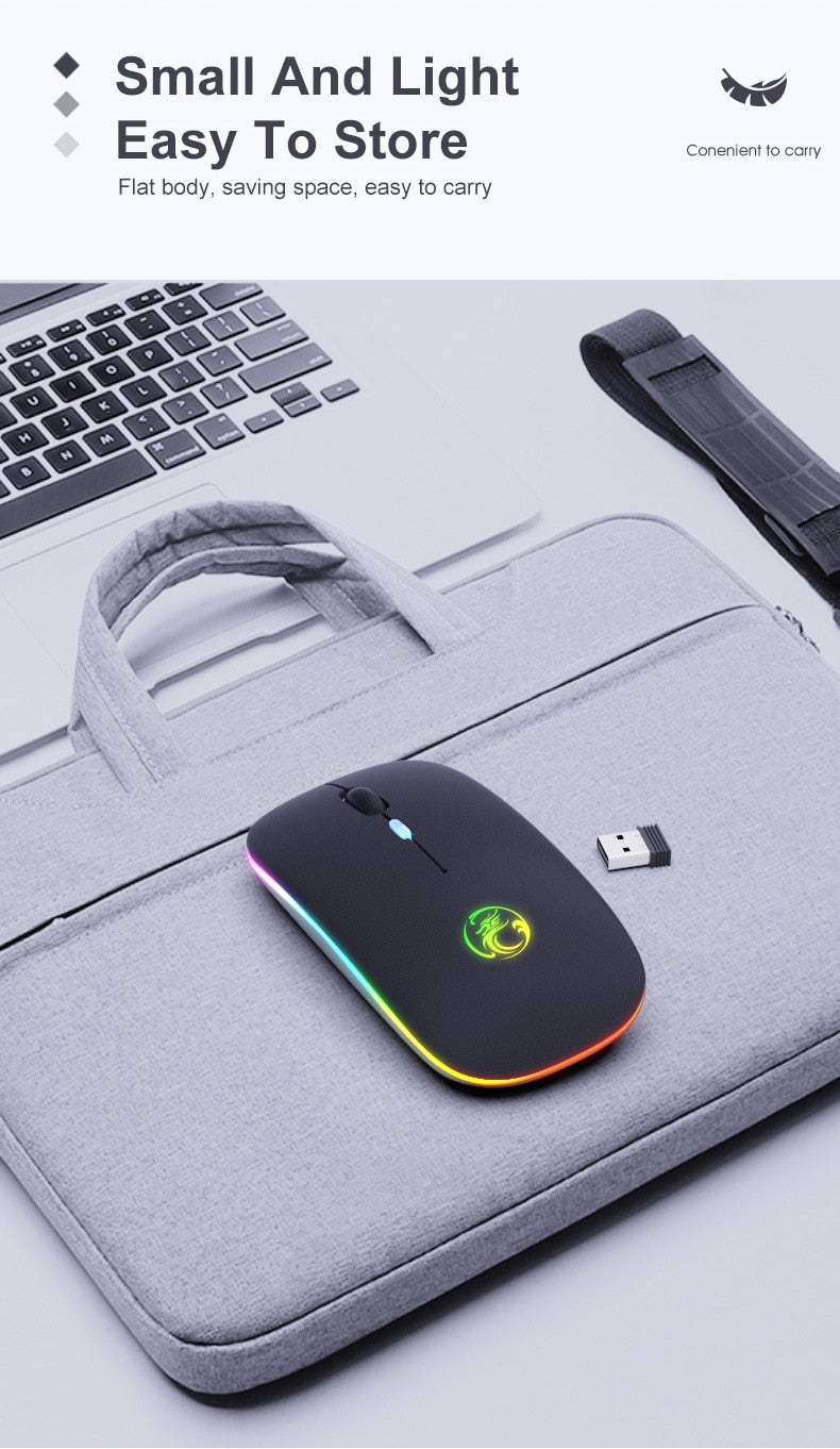 Souris Sans Fil IMICE E-1300 Rechargeable Silencieux RGB