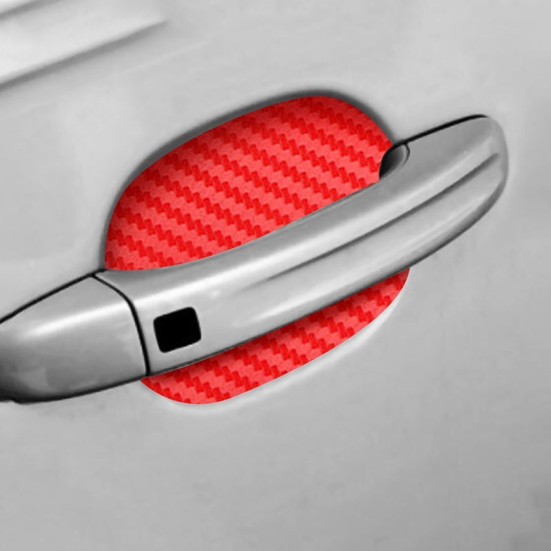 4 pièces autocollant de porte en fibre de carbone résistant aux rayures