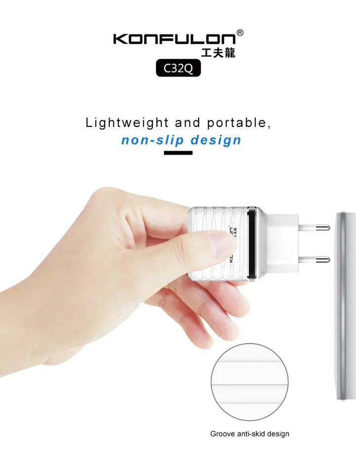 شاحن كونفولون C32Q QC 3.0 مع كابل أصلي