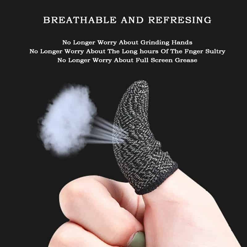 2 Piece Prêt Stock doigts manches pour jeu Mobile jeu Contact Sn doigt lit lisse mince Anti-transpiration