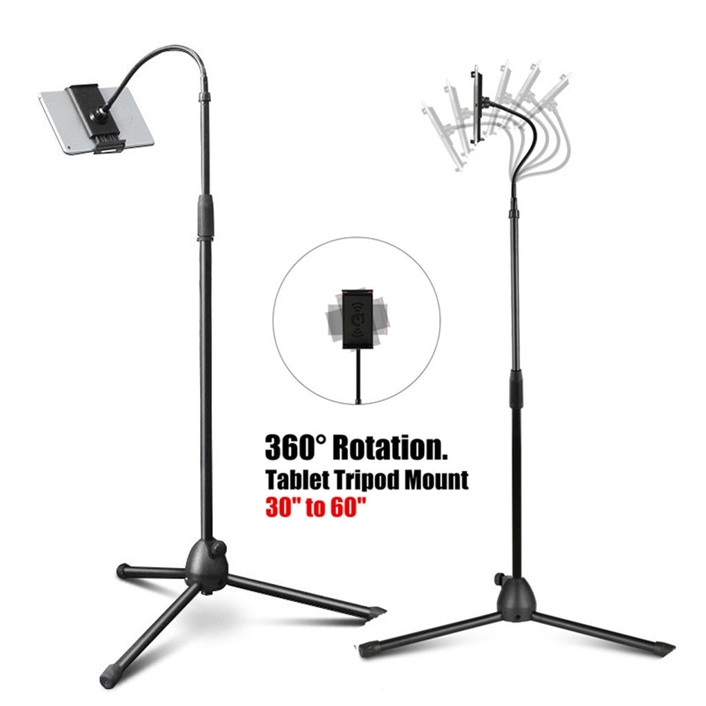 Trépied réglable au sol, Support Flexible pour tablette, Support de musique pour tablettes