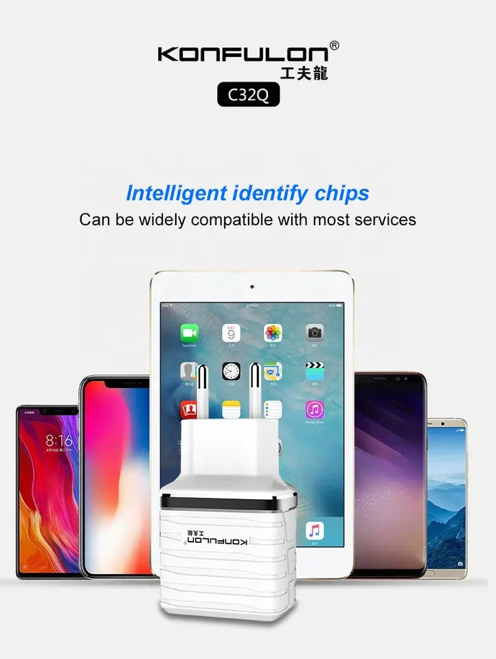 شاحن كونفولون C32Q QC 3.0 مع كابل أصلي