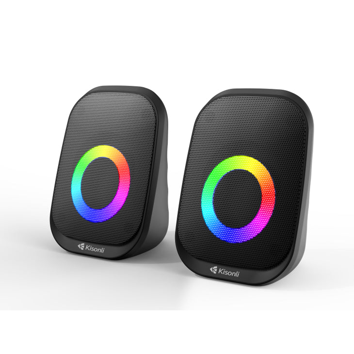 Ordinateur Enceinte 2.0 Multimédia Kisonli X7 RGB Light