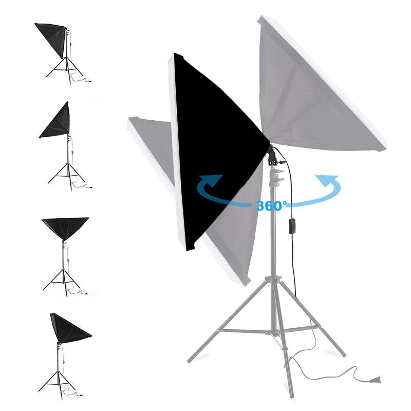 Kits d'éclairage Softbox 50x70CM Professional et trépied 2m