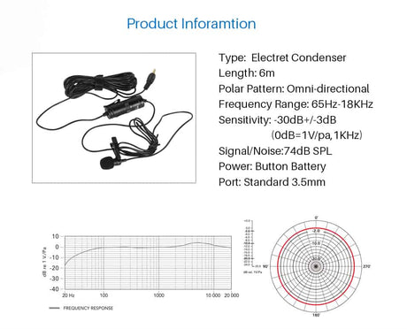 BOYA BY-M1 3.5mm Audio Video Record Lavalier Lapel Microphone