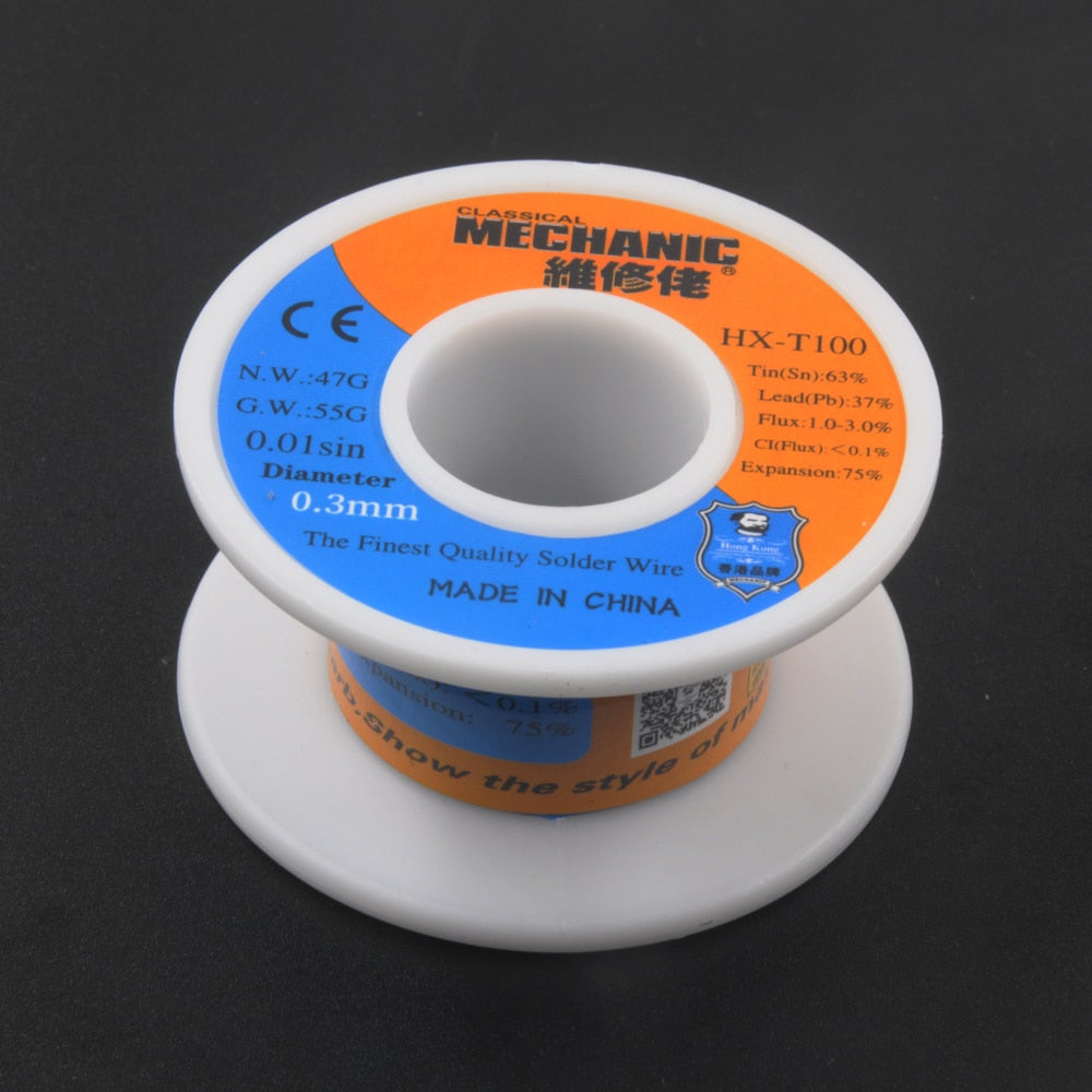 ميكانيكي  0.8 مم 55 جرام سلك لحام منخفض نقطة الانصهار 63Sn 37Pb