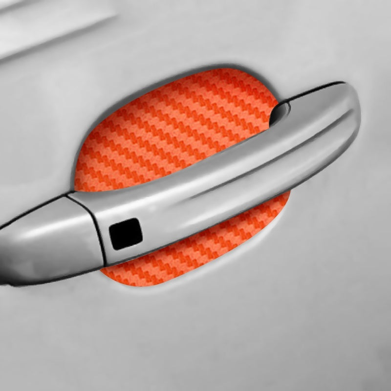 4 pièces autocollant de porte en fibre de carbone résistant aux rayures